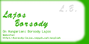 lajos borsody business card